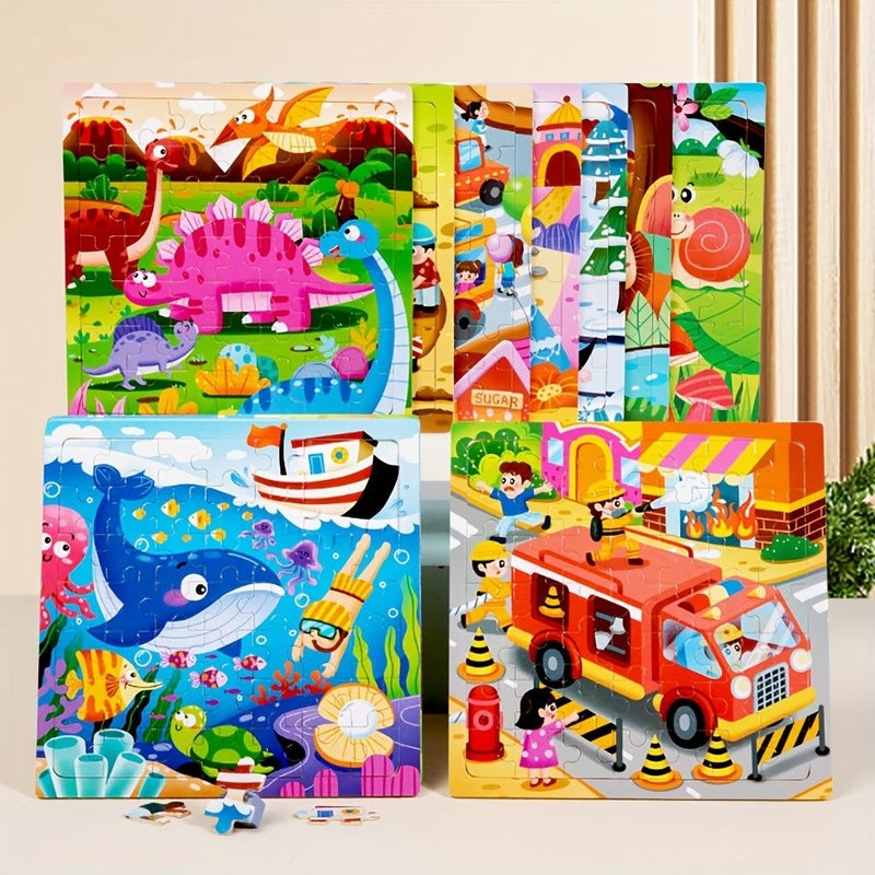 49 Pieces Wooden Puzzle Universe Scene Educational Toy for Kids Enhances Memory And Motor Skills Multicolor Reinforced Wood Kindergartner Gift - Image 3
