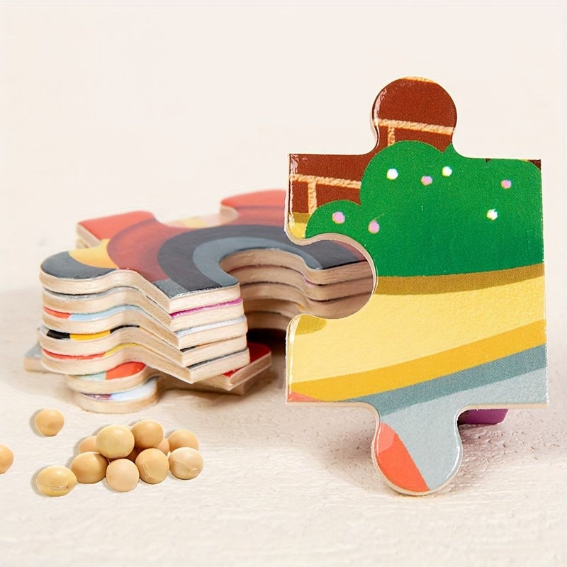 49 Pieces Wooden Puzzle Universe Scene Educational Toy for Kids Enhances Memory And Motor Skills Multicolor Reinforced Wood Kindergartner Gift - Image 5
