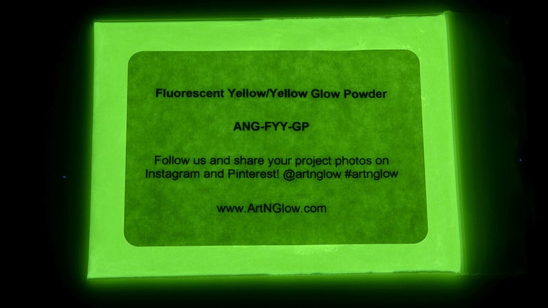 Art 'N Glow Glow in The Dark Pigment Powder - Neutral and Fluorescent Color for Art Painting, Fine Art, Nail Art Paint, and DIY Crafts - Long Lasting, 10+ Color Options - Fluorescent Yellow - (60 Grams/ 2.12 oz) - Image 1