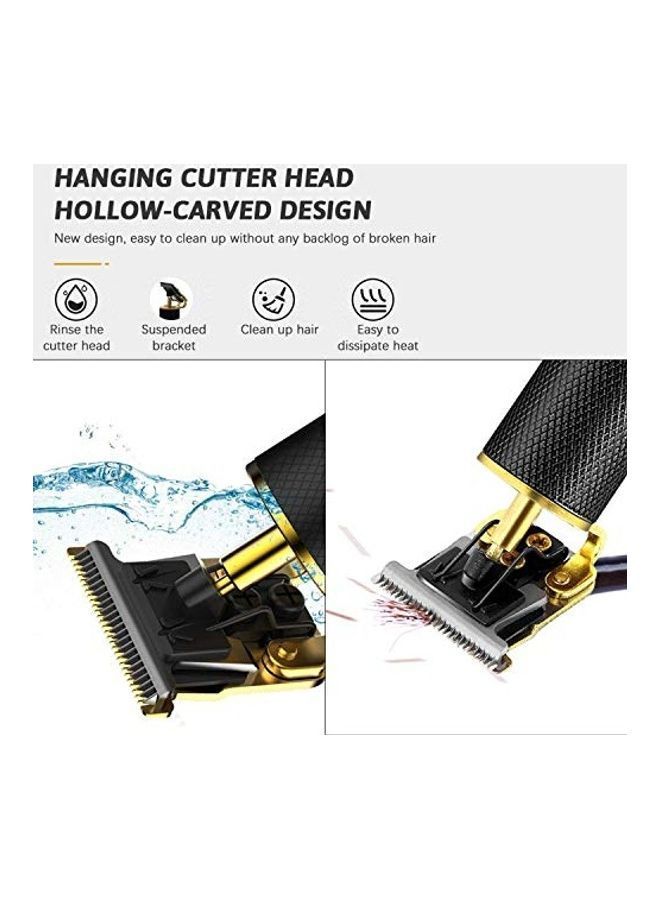 NIBEMINENT Professional Rechargeable Electric Hair Trimmer Set For Men Black/Golden - Image 4