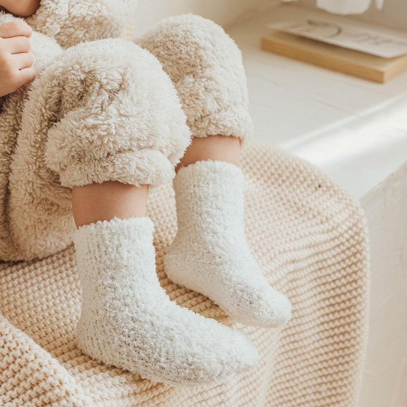 Non-Slip Baby Socks 4 Pairs Soft Elastic Stay-On Design - Anti-Slip Grip Soles Cozy Warm Baby Socks for Toddlers Home Safety - Image 3