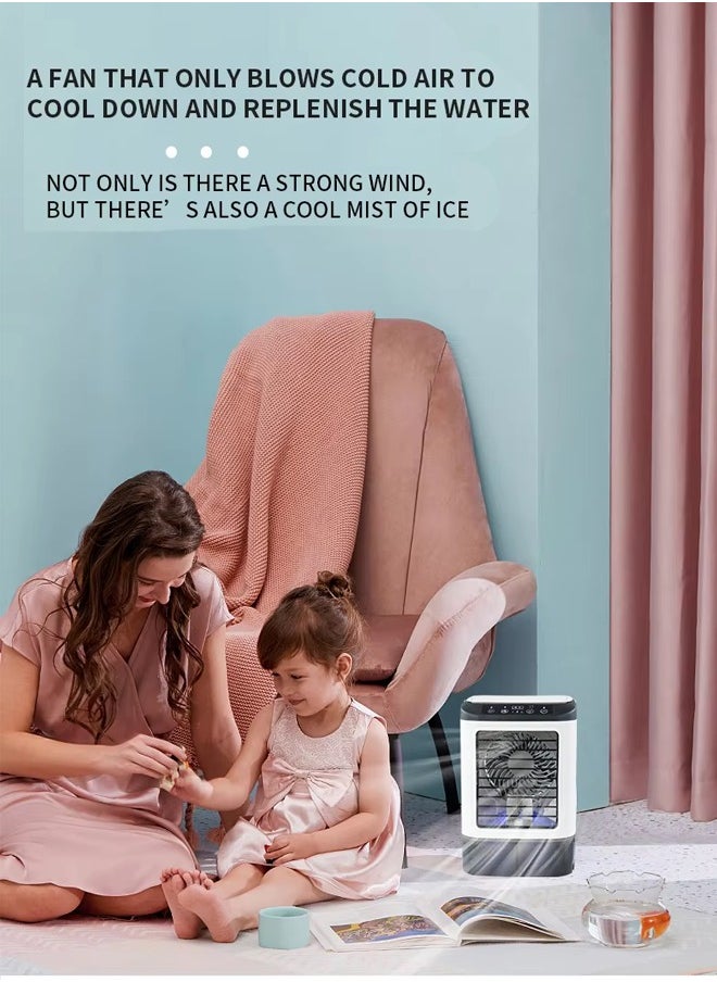 Joshberg - Portable Air Conditioners, 900ML Cooling Fan Evaporative Air Cooler Small Portable AC with 3 Speeds, 2 Mist, 7 Colors LED Light & Supercharging Mode, Personal Mini Air Conditioner for Room Bedroom Office Desk - Image 1