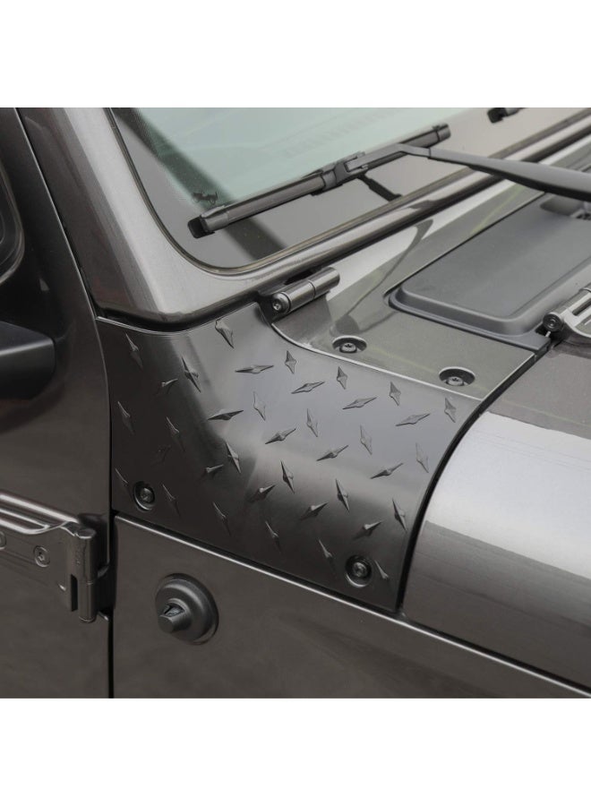 Halamodo Cowl Body Armor Outer Cowl Covers Corner Guards for 2018-2025 Jeep Wrangler JL JLU & Jeep Gladiator JT 2/4 Door, Exterior Accessories Parts, Textured Black, Pair - Image 4