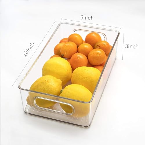 HouseWarming Acrylic 4pack Stackable Multipurpose Storage Box with Lid, Fridge Organiser for Kitchen, Countertops, Pantry Organizers and Storage Box for Fridge, Transparent - Image 5