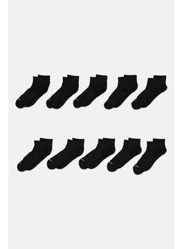 SKECHERS Women 10 Pairs Brand Logo Quarter Socks, Black  - Image 1