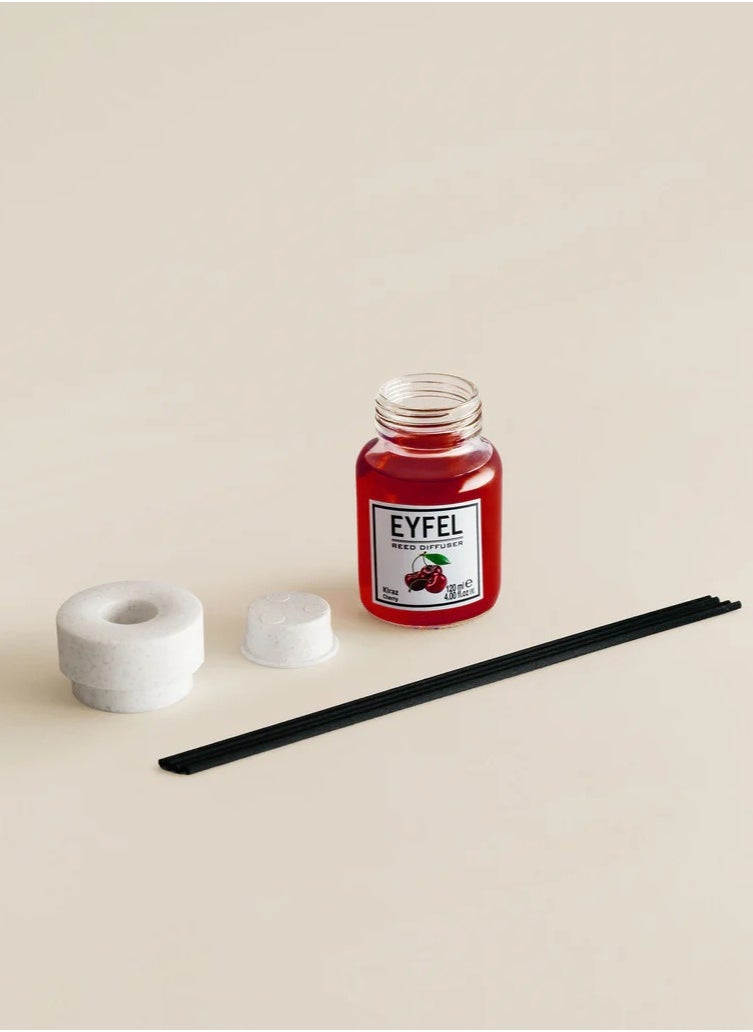 Cherry Reed Diffuser Set – 120ML Premium Long-Lasting Home Fragrance with Elegant Diffuser Sticks for Bathrooms, Living Spaces, Offices, Shops & Showrooms