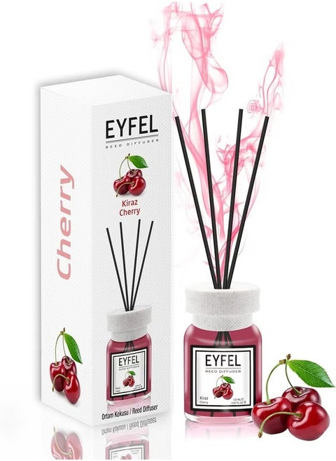 Cherry Reed Diffuser Set – 120ML Premium Long-Lasting Home Fragrance with Elegant Diffuser Sticks for Bathrooms, Living Spaces, Offices, Shops & Showrooms
