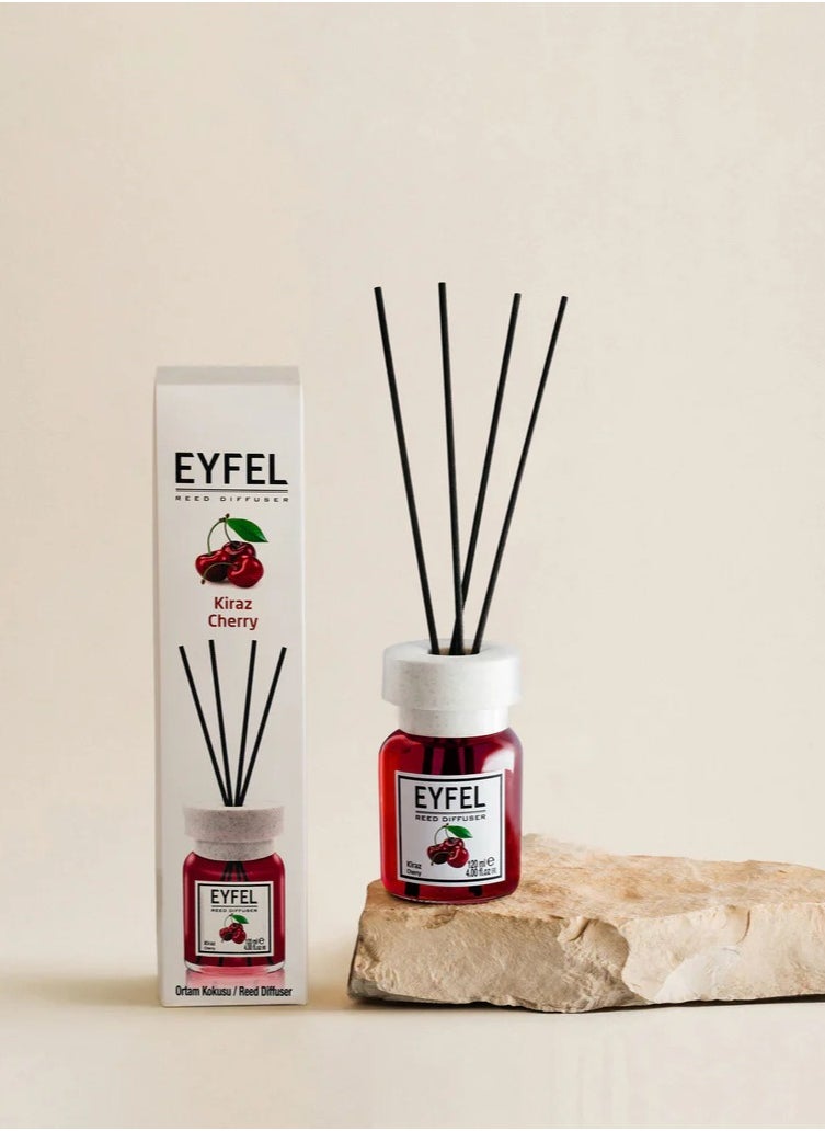 Cherry Reed Diffuser Set – 120ML Premium Long-Lasting Home Fragrance with Elegant Diffuser Sticks for Bathrooms, Living Spaces, Offices, Shops & Showrooms