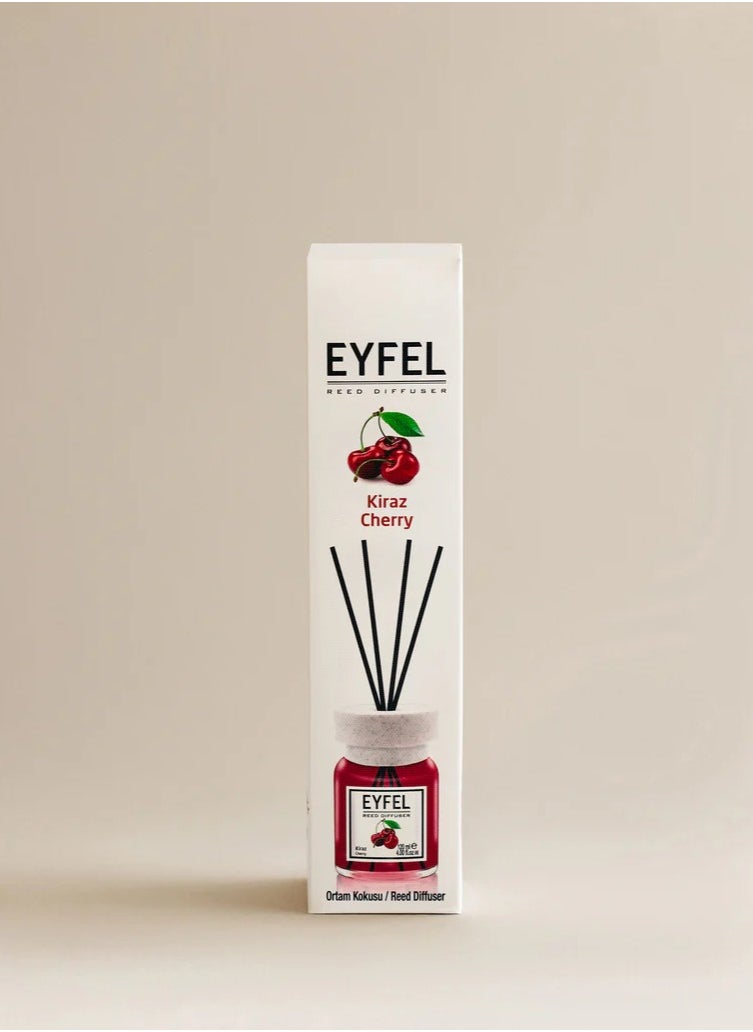 Cherry Reed Diffuser Set – 120ML Premium Long-Lasting Home Fragrance with Elegant Diffuser Sticks for Bathrooms, Living Spaces, Offices, Shops & Showrooms