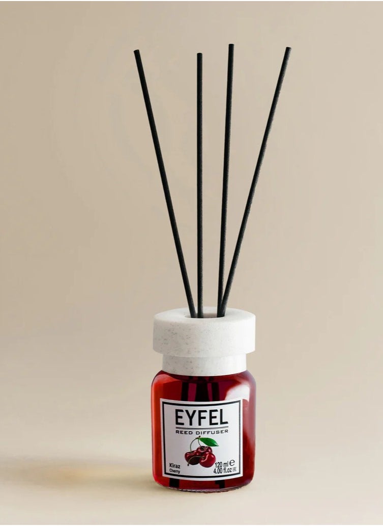 Cherry Reed Diffuser Set – 120ML Premium Long-Lasting Home Fragrance with Elegant Diffuser Sticks for Bathrooms, Living Spaces, Offices, Shops & Showrooms