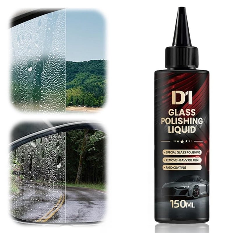 NOBEYSTON D1 Glass Polishing Liquid 2025 New Car Glass Oil Film Remover and Auto Scratch Repair Compound Car Glasses Polishing Compound AntiFog Hydrophobic Coating Spray with Sponge black1pcs - Image 3