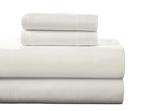 Pointehaven Flannel 170 GSM Sheet Set,Cal King White - Image 1