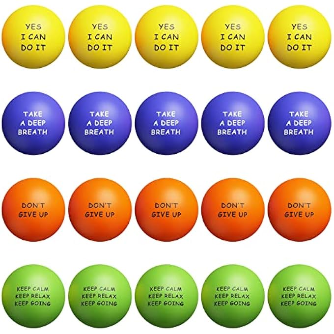 KDG Stress Ball Adult Motivational Stress Balls (Pack of 20) for Kids and Adults, Stress Relief Balls with Quetos to Relieve Anxiety and Anger as a Gift - Image 1