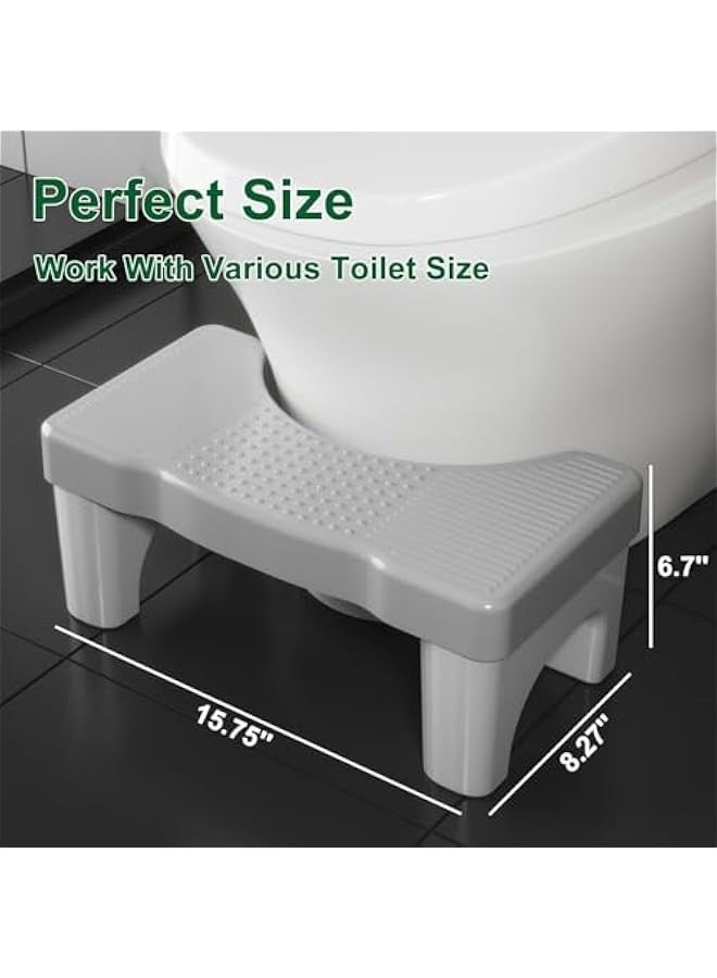 Toilet Potty Stool for Adults, 7 Heavy Duty Plastic Squatting  Foot Stool, Bathroom Non-Slip Toilet Assistance Step Stool - Healthy Gifts for Kids Seniors - Image 4