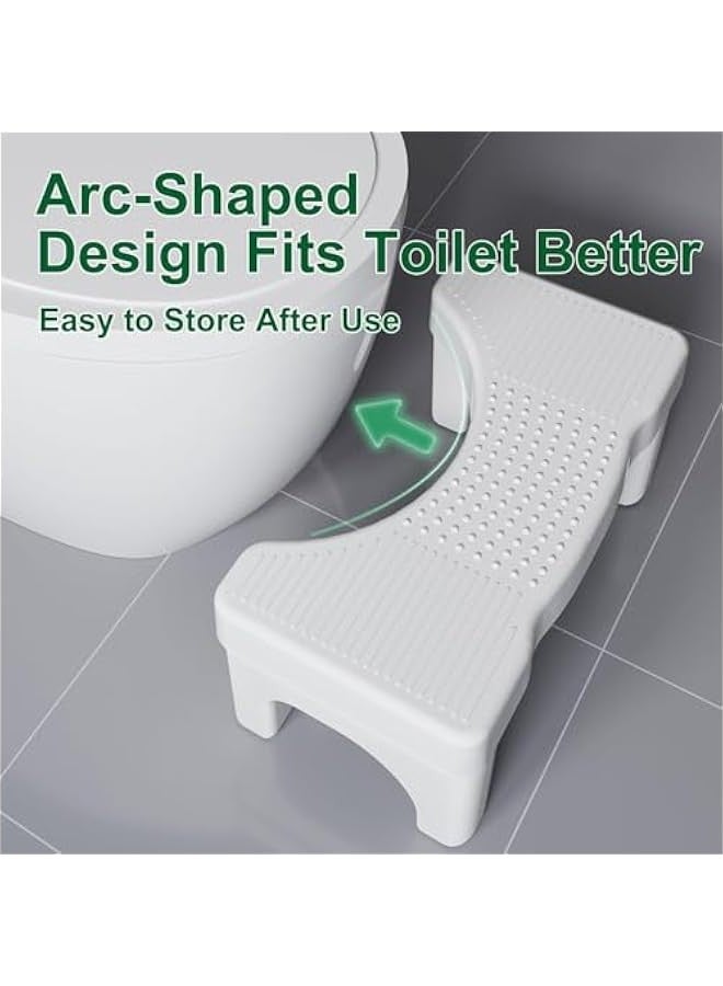 Toilet Potty Stool for Adults, 7 Heavy Duty Plastic Squatting  Foot Stool, Bathroom Non-Slip Toilet Assistance Step Stool - Healthy Gifts for Kids Seniors - Image 2