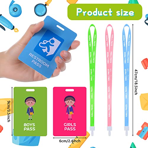 Spakon 10 Pcs Hall Passes Lanyards School Passes Set with Breakaway Lanyards Back to School Supplies for Teachers Classrooms Student Hall, Bathroom, Library, Office and Nurse - Image 2