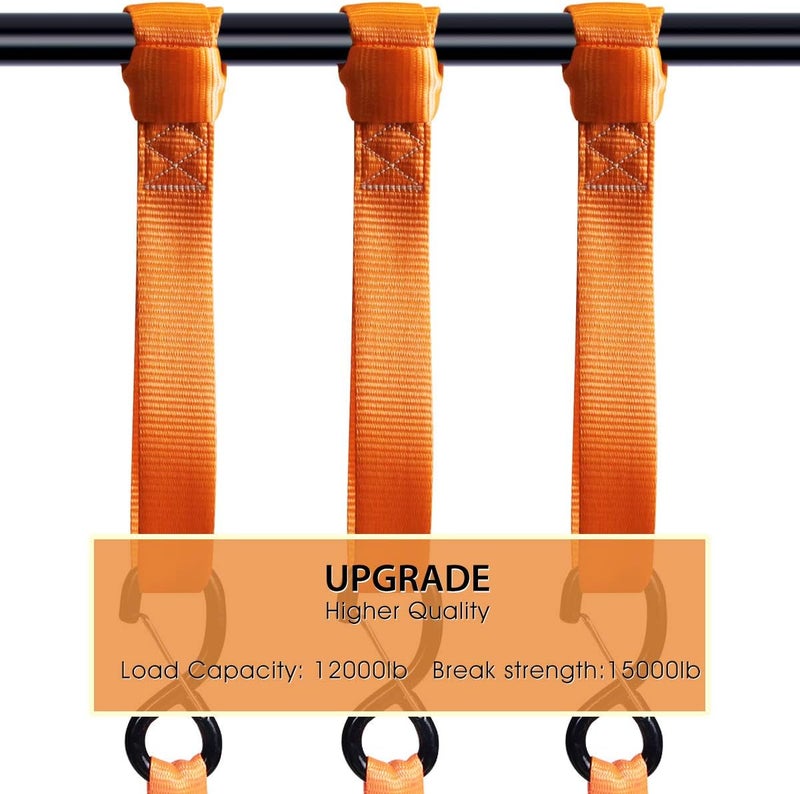 JCHL Soft Loops Tie Down Straps (4pk) 12,000lbs Max Strength 18"X1.7" Heavy Duty Motorcycle Tie Downs for use with Ratchet Strap - Secure Trailering of Motorcycles, Kayak, Jeep, ATV, UTV - Image 2