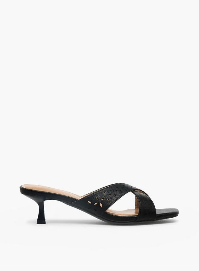 سيليست Women Cross Strap Flared Heel Sandals