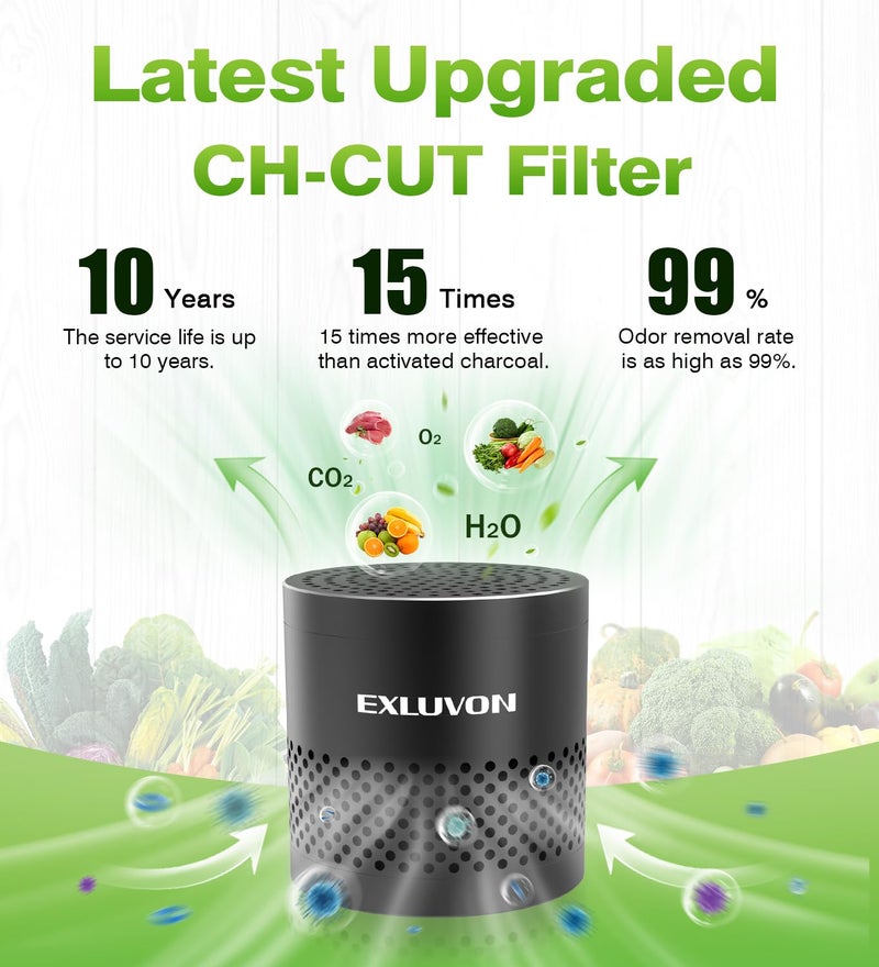 Exluvon Exluvon Refrigerator Deodorizer, Fridge Odor Eliminator Lasts for 10 Years, Household Essentials Travel Size Air Purifiers, More Effective Than Baking Soda and Bamboo Charcoal Air Purifying Bag, Black  - Image 3