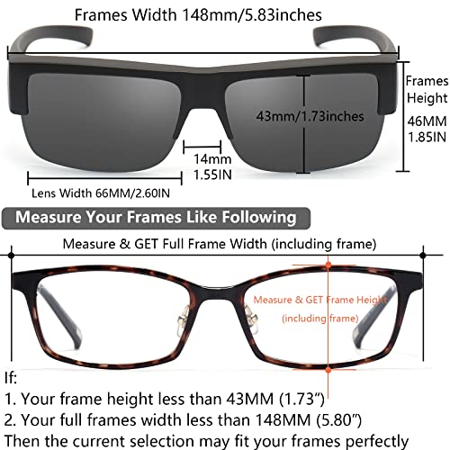 CAXMAN Over the Glasses Sunglasses for Men Women Polarized Super Dark Category 4 Lens Upgraded TR90 Unbreakable Frames Matte Black - Image 4