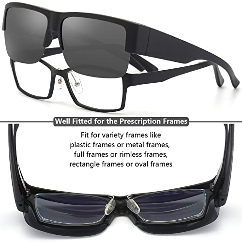 CAXMAN Over the Glasses Sunglasses for Men Women Polarized Super Dark Category 4 Lens Upgraded TR90 Unbreakable Frames Matte Black - Image 5