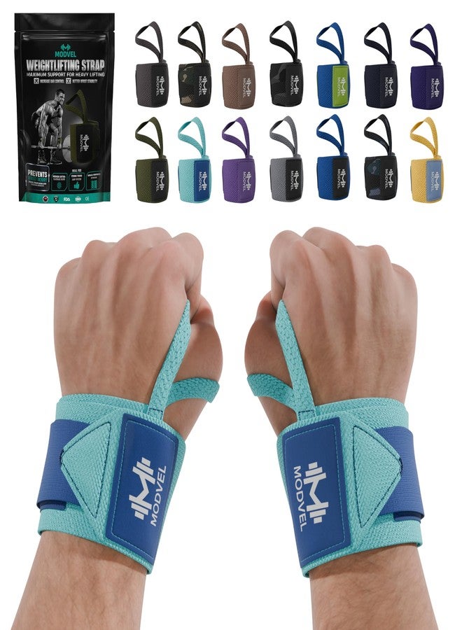Modvel Adjustable Wrist Wraps for Gym & Lifting – Thick, Breathable Support Straps for Wrist Stability, Comfort & Grip – Ideal for Weight Training, CrossFit & Gym Workouts – Royal Blue (2-Pack) - Image 1
