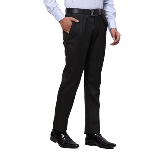 Raymond Men's Slim Fit Structure Pattern Polyester Viscose Blend Flat Front Trouser (Size: 34)-RMTS05378-O8 Dark Brown - Image 2