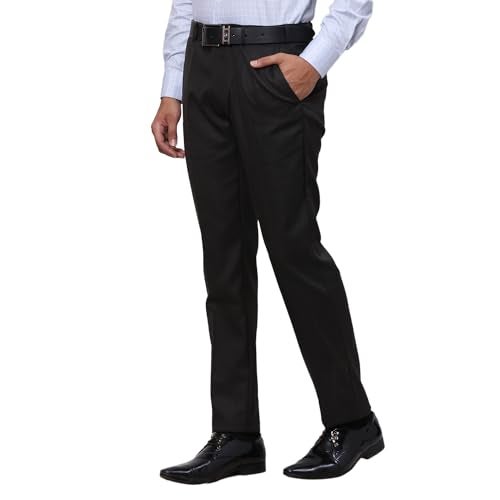 Raymond Men's Slim Fit Structure Pattern Polyester Viscose Blend Flat Front Trouser (Size: 34)-RMTS05378-O8 Dark Brown - Image 3
