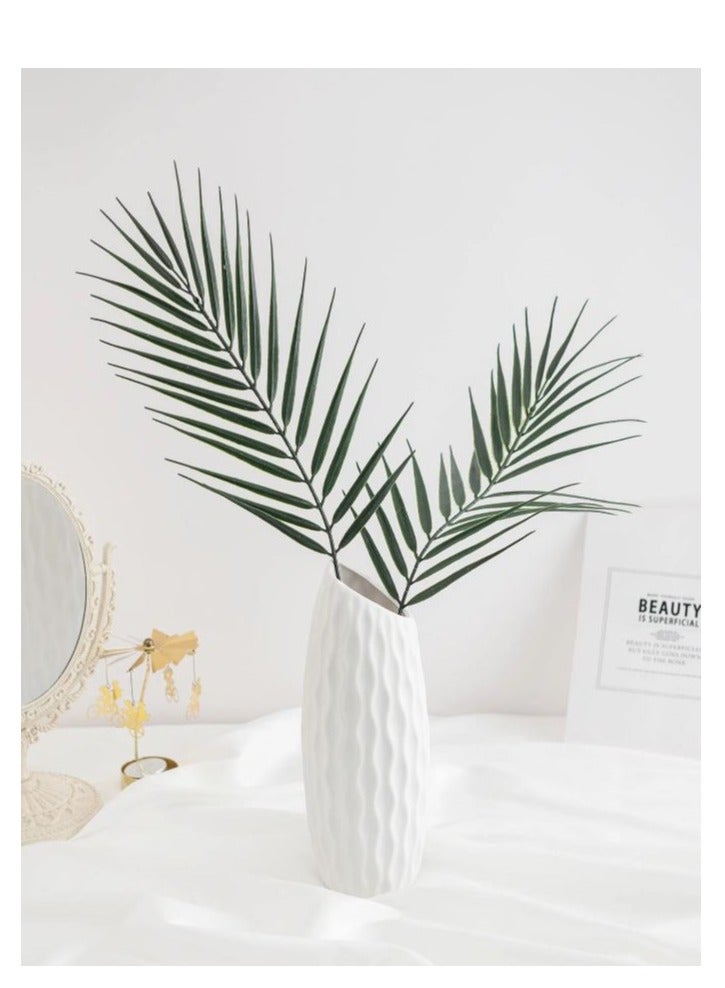 3 قطع من الزهور الصناعية الكبيرة باللون الأخضر الداكن لديكور المنزل - Image 1