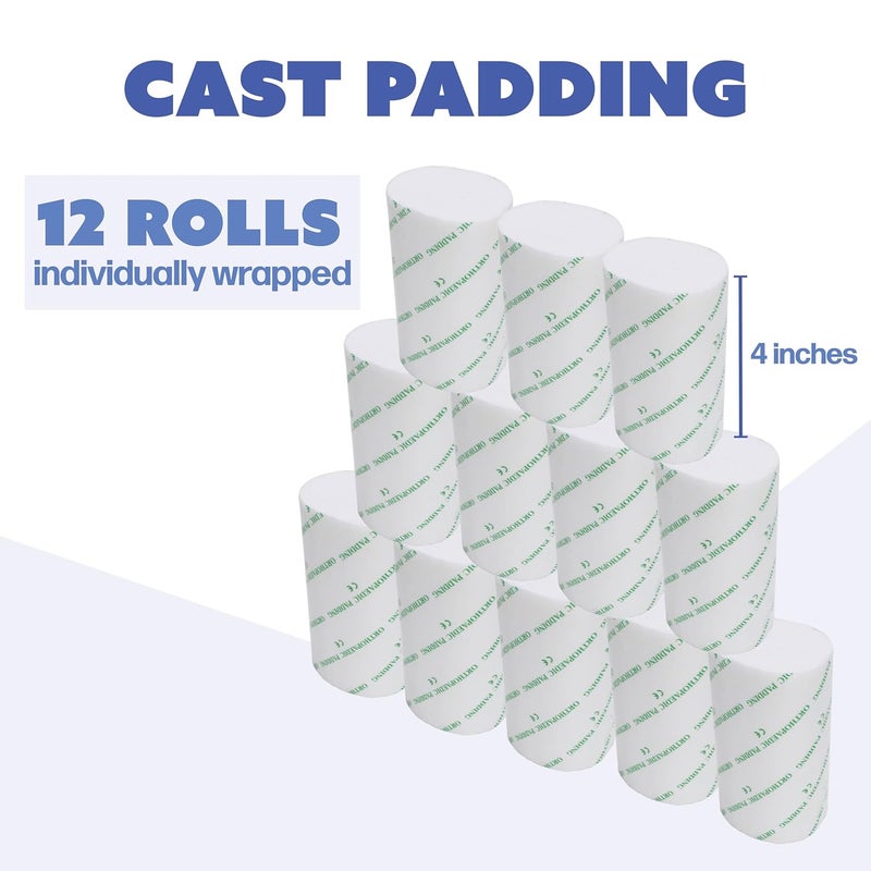 Oasis وسادة جبيرة قطنية أورثوبيديك 4 إنش × 4 ياردات 12 عبوة - Image 5