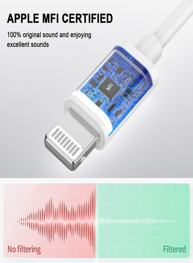 esbeecables [Apple MFi Certified] iPhone Headphones Splitter Adapter,2 in 1 Lightning to 3.5mm Headphone Aux Audio+Charge Jack Adapter Dongle Splitter Compatible with iPhone14/13/12/11/SE/XS/XR/X/8/7(Black+White) - Image 5