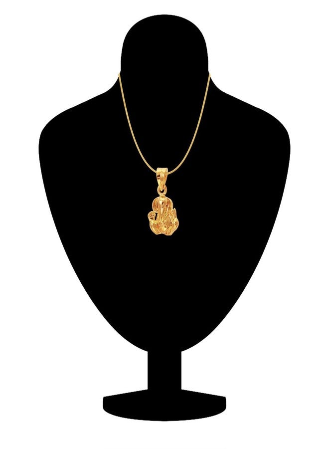 Mahi Exa Collection Ganesh Gold Plated Religious God Pendant with Chain for Men & Women PS6012012G - Image 3