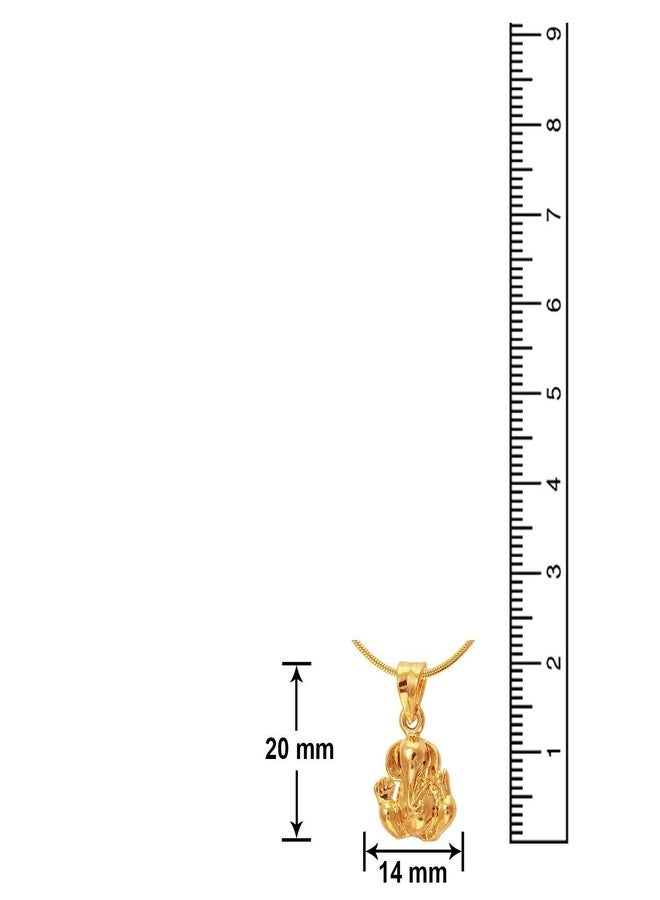 Mahi Exa Collection Ganesh Gold Plated Religious God Pendant with Chain for Men & Women PS6012012G - Image 4