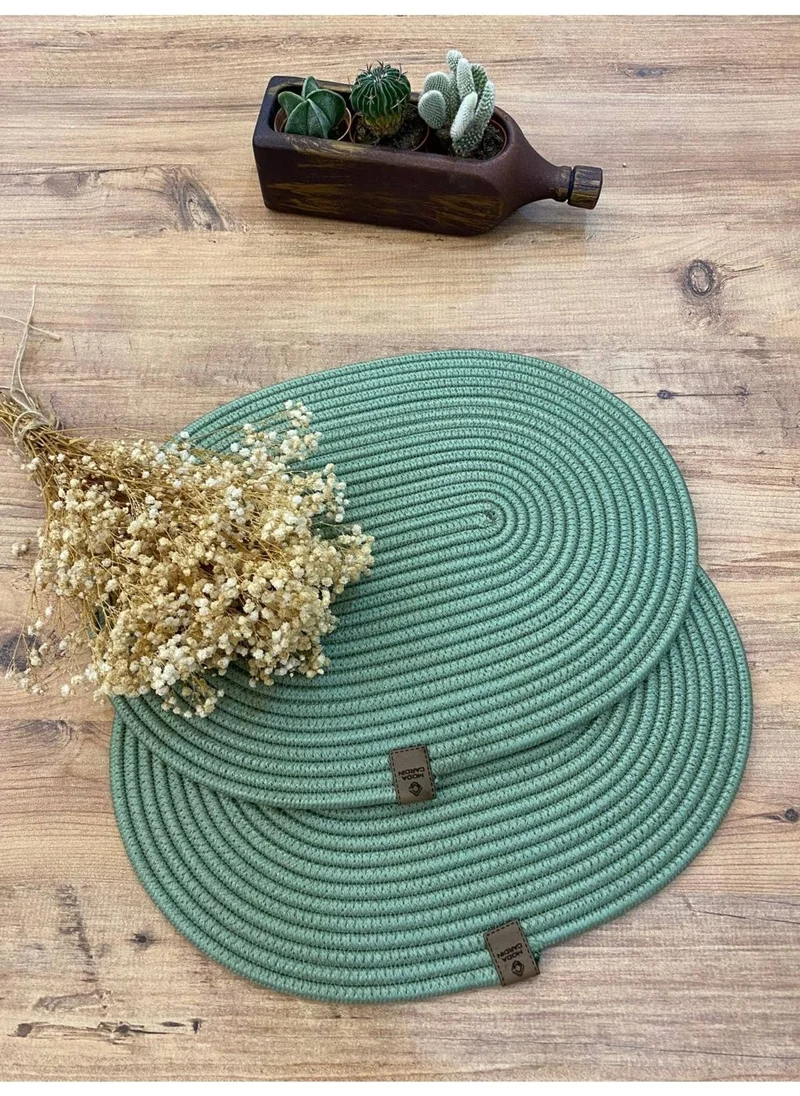 BDZ Deri BDZ Leather Wicker Jute Presentation Plate Coaster American Service Oval Subpla 2 Piece