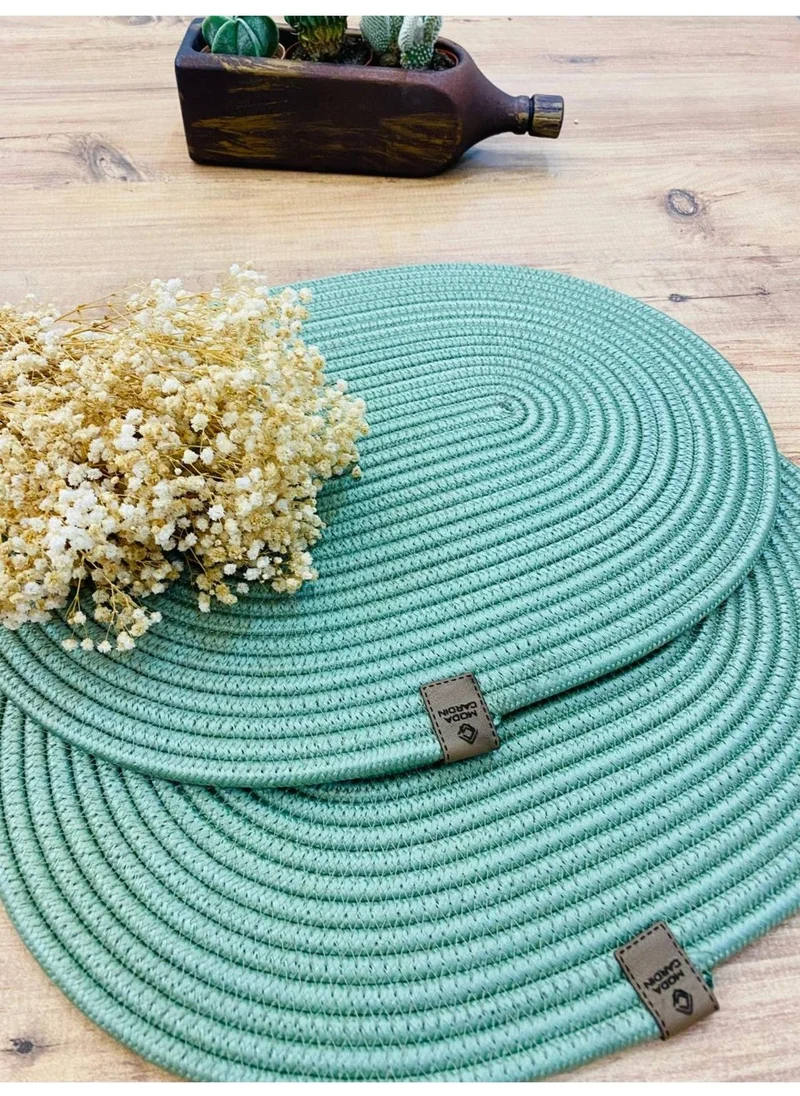 BDZ Deri BDZ Leather Wicker Jute Presentation Plate Coaster American Service Oval Subpla 2 Piece