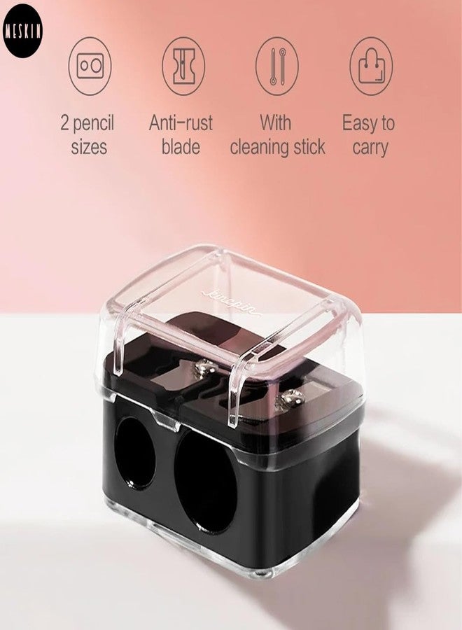 MESKIN Precision Cosmetic Pencil Sharpener - Dual Holes for Eyeliner and Lip Liner Pencils - Makeup Essential for Perfectly Sharpened Tips - Multicolor, Pack of 1 - Image 5