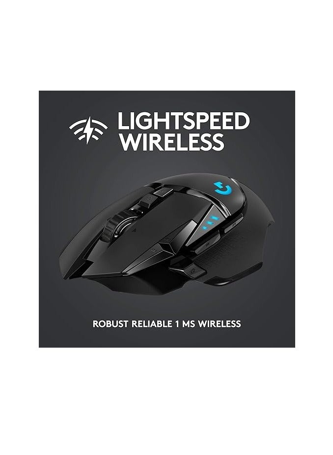 لوجيتيك ماوس الألعاب اللاسلكي Logitech G502 Lightspeed مع مستشعر Hero 25K، متوافق مع PowerPlay، أوزان قابلة للتعديل وإضاءة Lightsync RGB - أسود - Image 2