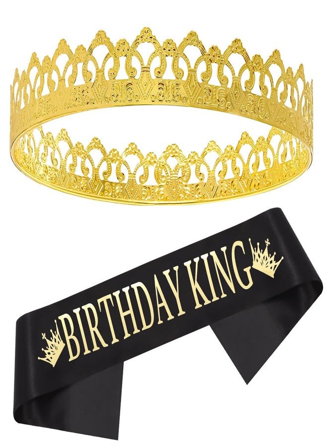 FASOTY Birthday King Crown and Sash, Prom Party Decorations for Men Birthday Gifts - Image 1