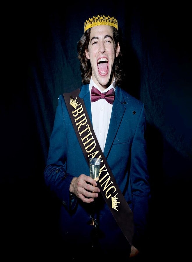 FASOTY Birthday King Crown and Sash, Prom Party Decorations for Men Birthday Gifts - Image 2