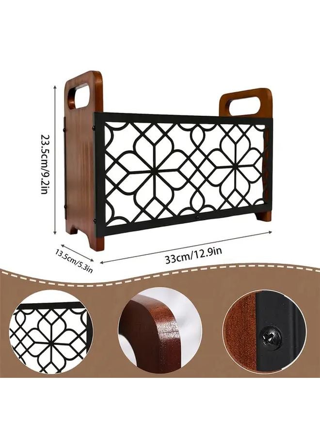 حامل مجلة حديدي هندسي رف تخزين مثبت على الحائط للمكتب المنزلي - Image 3
