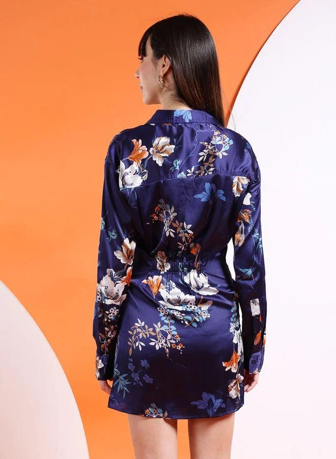 مرفوعة فستان نسائي كاجوال بخصر مطوي ومقاس مناسب