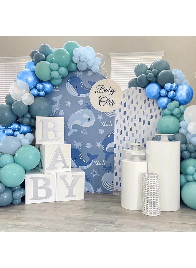 Sowide Ocean Themed Party Balloons, 12 Inchs Turquoise Teal Blue Clear Metallic Balloons for Kids Ocean Shark Sea Themed Pool Party Baby Shower Birthday Beach Decorations - Image 5