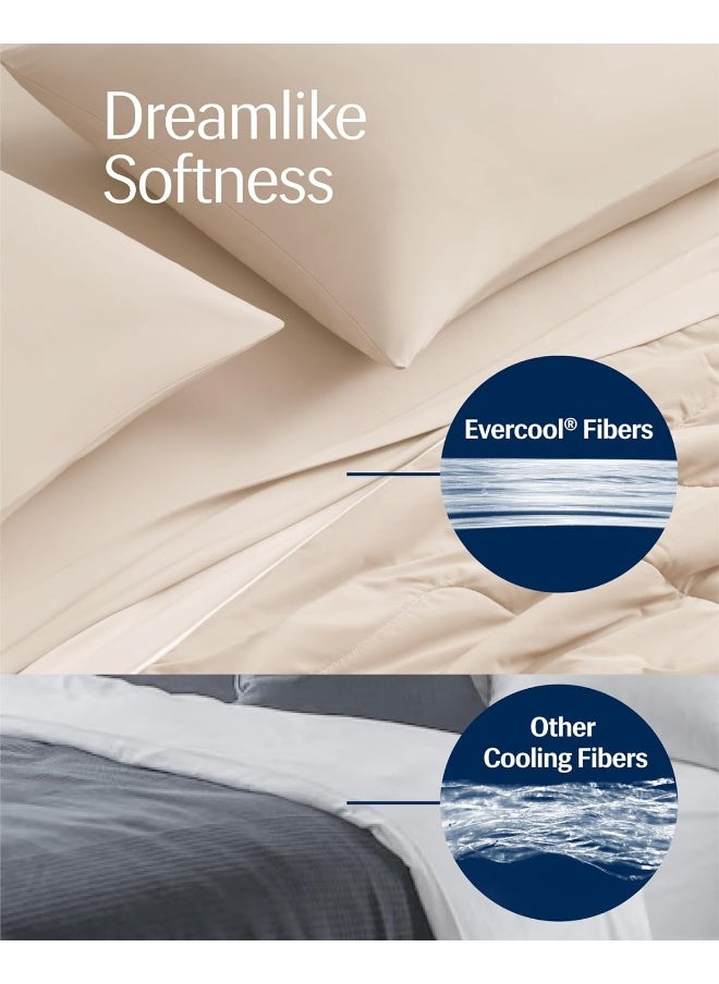 Rest Evercool® Cooling Comforter, All Season Down Alternative Blanket for Hot Sleepers and Night Sweats, Luxuriously Soft, Hypoallergenic, Ivory Queen 90"x90"  - Image 4