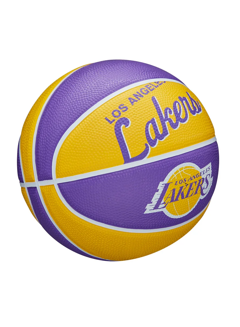 Wilson NBA Team Retro Mini Basketball Los Angeles Lackers - Size 3 (mini ball) - Yellow/Purple