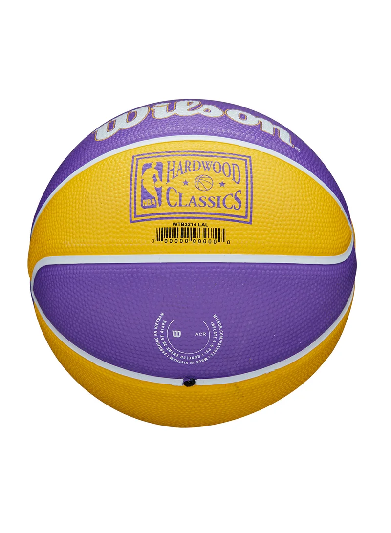 Wilson NBA Team Retro Mini Basketball Los Angeles Lackers - Size 3 (mini ball) - Yellow/Purple