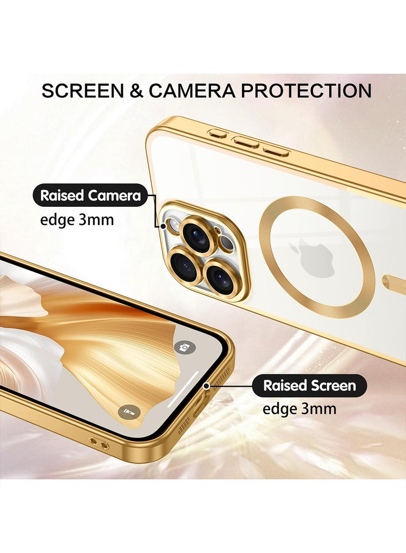 إكس ليفيل جراب ماج سيف لهاتف آيفون 16 برو ماكس، حلقة قابلة للطي، مغناطيسي قوي، حامل متين ومتعدد الاستخدامات، حماية من السقوط، جراب بحامل مغناطيسي لهاتف آيفون 16 برو ماكس، مضاد لبصمات الأصابع والخدوش (ذهبي شفاف) - Image 5