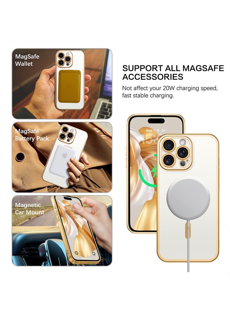 إكس ليفيل جراب ماج سيف لهاتف آيفون 16 برو ماكس، حلقة قابلة للطي، مغناطيسي قوي، حامل متين ومتعدد الاستخدامات، حماية من السقوط، جراب بحامل مغناطيسي لهاتف آيفون 16 برو ماكس، مضاد لبصمات الأصابع والخدوش (ذهبي شفاف) - Image 2