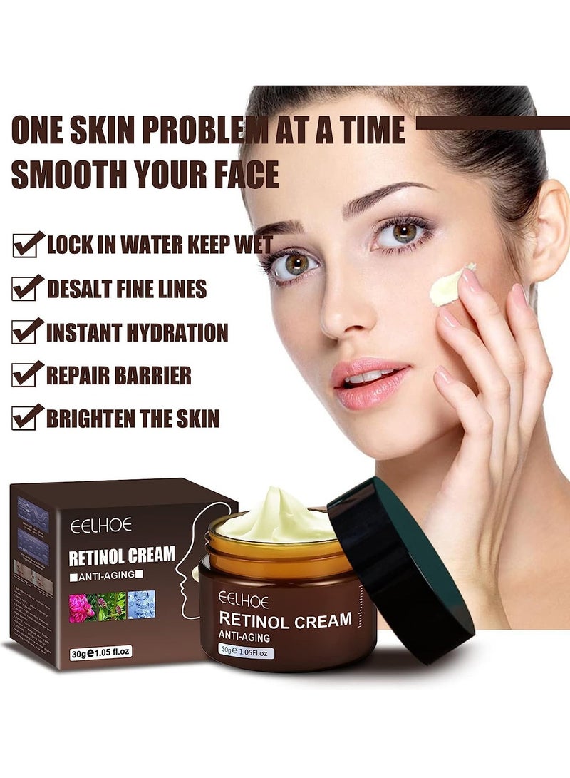 EELHOE Retinol Anti Aging Wrinkle Removal Skin Firming Cream, EELHOE Retinol Cream Anti-Aging with Hyaluronic Acid and Vitamin (1PC) - Image 3