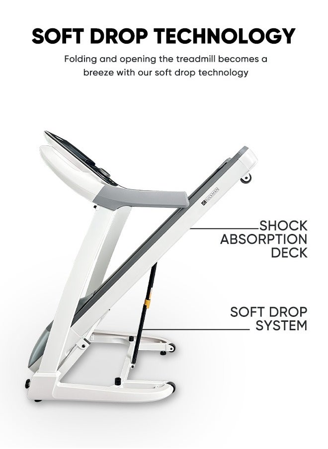 JC BUCKMAN - Buckman Smart Sprint Treadmill: Cutting Edge 3.0 Hp Foldable Treadmill For Home Use: Auto Incline, Soft Drop Technology, Low Impact Running Deck With Bluetooth - Image 1