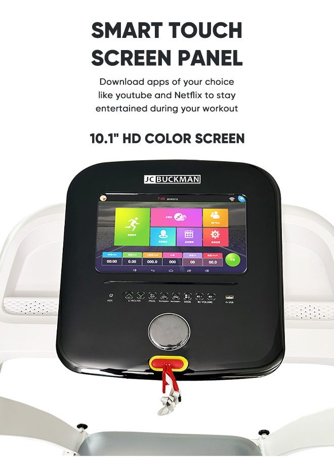 JC BUCKMAN Buckman Smart Sprint Treadmill: Cutting Edge 3.0 Hp Foldable Treadmill For Home Use: Auto Incline, Soft Drop Technology, Low Impact Running Deck With Bluetooth  - Image 2